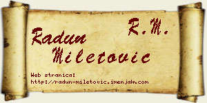Radun Miletović vizit kartica